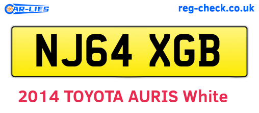 NJ64XGB are the vehicle registration plates.
