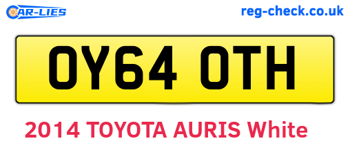 OY64OTH are the vehicle registration plates.