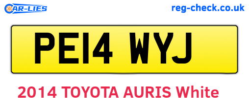 PE14WYJ are the vehicle registration plates.