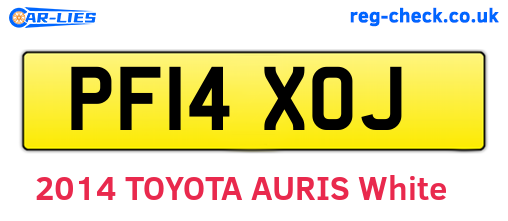 PF14XOJ are the vehicle registration plates.