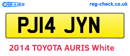 PJ14JYN are the vehicle registration plates.