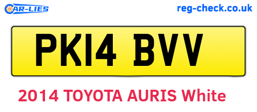 PK14BVV are the vehicle registration plates.