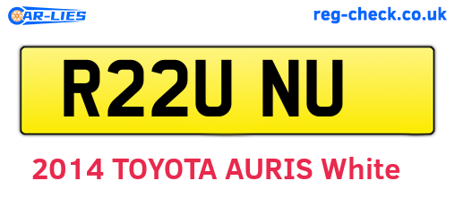 R22UNU are the vehicle registration plates.