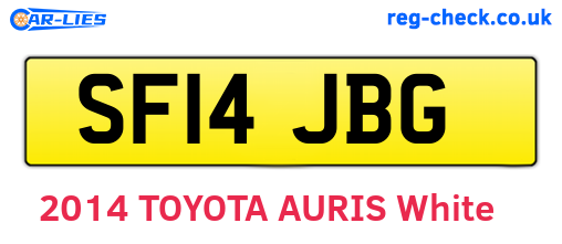 SF14JBG are the vehicle registration plates.