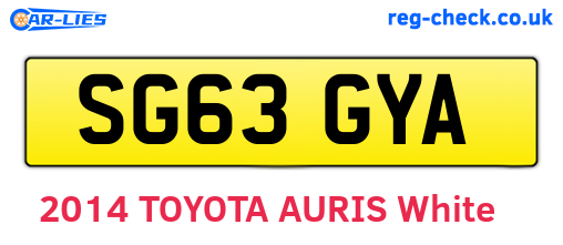 SG63GYA are the vehicle registration plates.