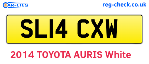 SL14CXW are the vehicle registration plates.