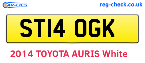 ST14OGK are the vehicle registration plates.