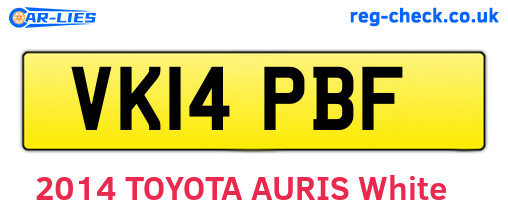 VK14PBF are the vehicle registration plates.