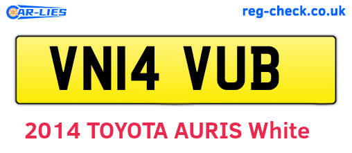 VN14VUB are the vehicle registration plates.
