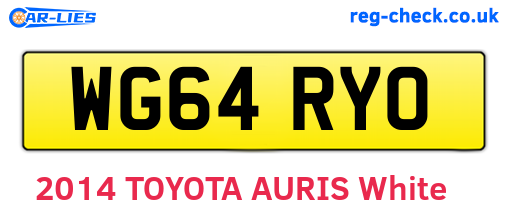 WG64RYO are the vehicle registration plates.