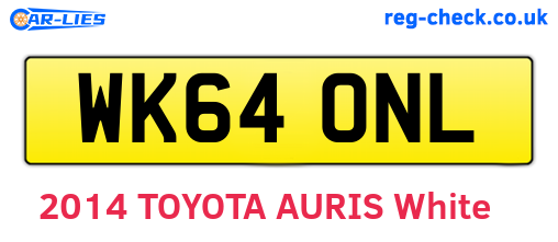 WK64ONL are the vehicle registration plates.