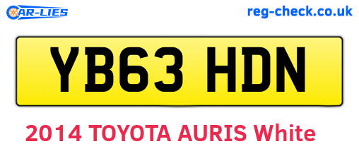 YB63HDN are the vehicle registration plates.