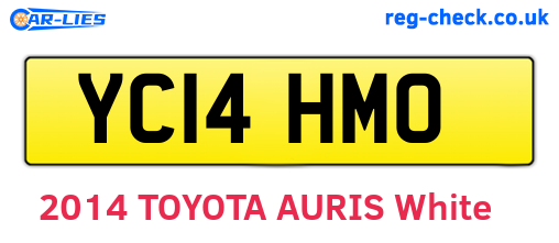 YC14HMO are the vehicle registration plates.