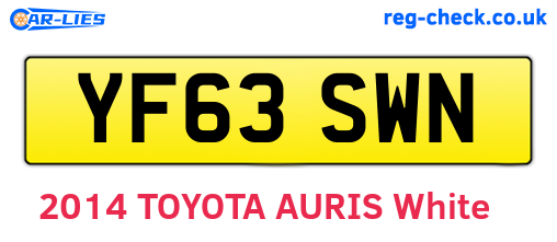 YF63SWN are the vehicle registration plates.