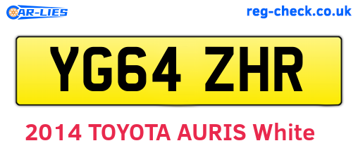 YG64ZHR are the vehicle registration plates.