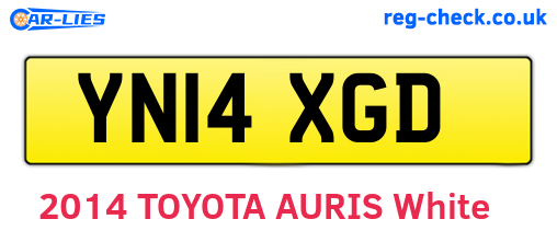 YN14XGD are the vehicle registration plates.