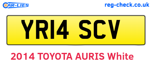 YR14SCV are the vehicle registration plates.