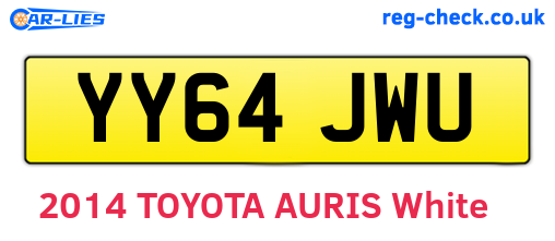 YY64JWU are the vehicle registration plates.