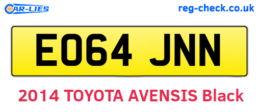 EO64JNN are the vehicle registration plates.