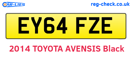 EY64FZE are the vehicle registration plates.