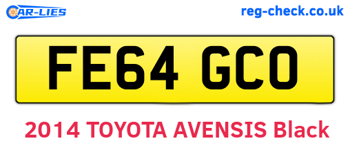 FE64GCO are the vehicle registration plates.