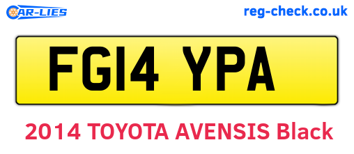FG14YPA are the vehicle registration plates.