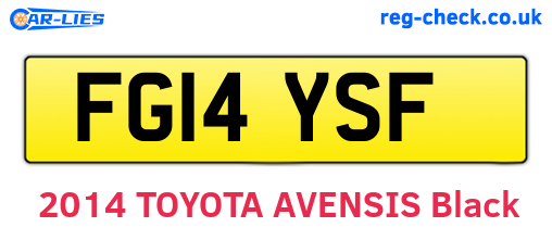 FG14YSF are the vehicle registration plates.