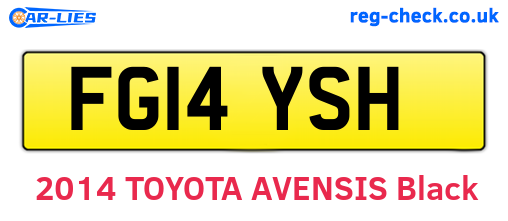 FG14YSH are the vehicle registration plates.