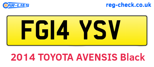 FG14YSV are the vehicle registration plates.