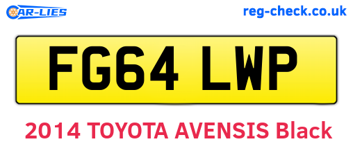 FG64LWP are the vehicle registration plates.