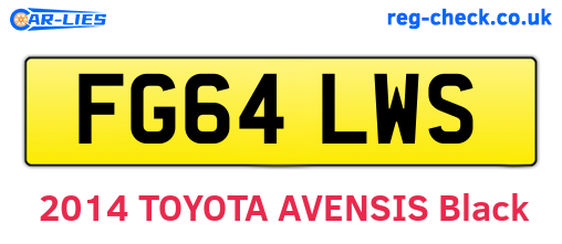FG64LWS are the vehicle registration plates.