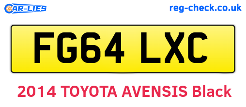 FG64LXC are the vehicle registration plates.