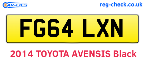 FG64LXN are the vehicle registration plates.