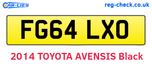 FG64LXO are the vehicle registration plates.