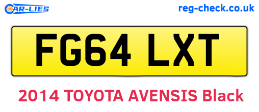 FG64LXT are the vehicle registration plates.