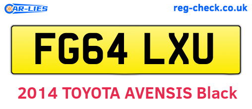 FG64LXU are the vehicle registration plates.