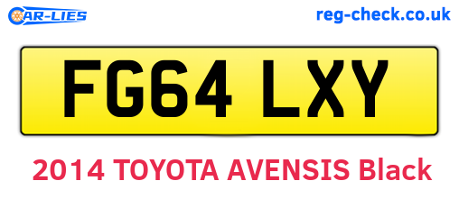 FG64LXY are the vehicle registration plates.