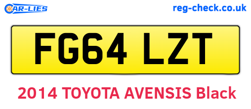 FG64LZT are the vehicle registration plates.