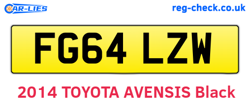 FG64LZW are the vehicle registration plates.