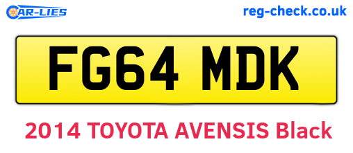 FG64MDK are the vehicle registration plates.
