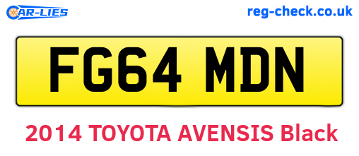 FG64MDN are the vehicle registration plates.
