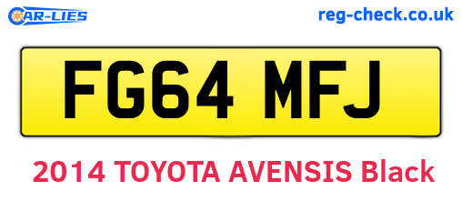 FG64MFJ are the vehicle registration plates.