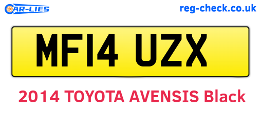 MF14UZX are the vehicle registration plates.