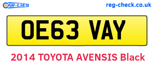OE63VAY are the vehicle registration plates.