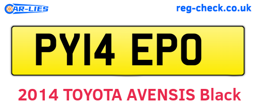PY14EPO are the vehicle registration plates.