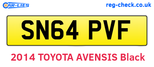 SN64PVF are the vehicle registration plates.