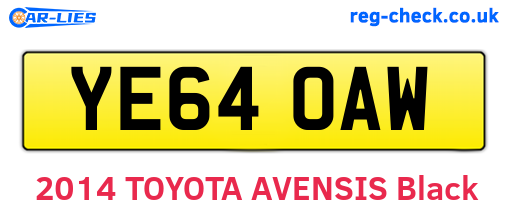 YE64OAW are the vehicle registration plates.