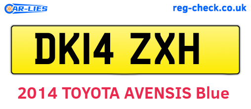 DK14ZXH are the vehicle registration plates.