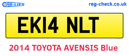 EK14NLT are the vehicle registration plates.