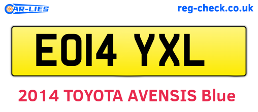 EO14YXL are the vehicle registration plates.